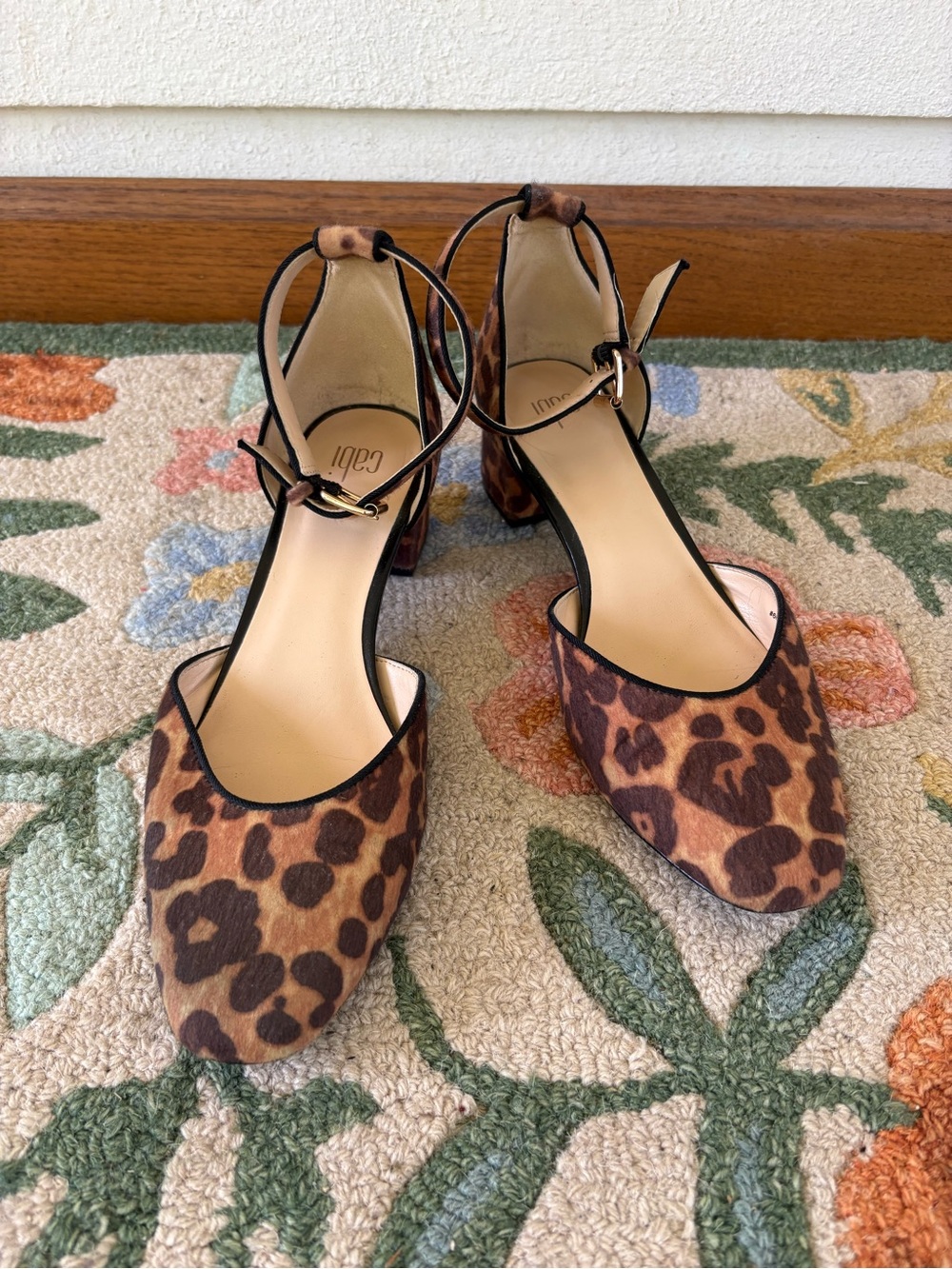Leopard Print Ankle-Strap Women’s Heels